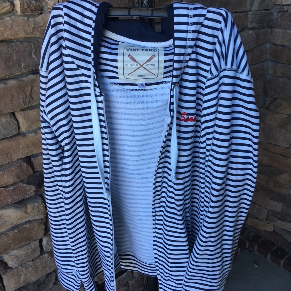 New Sarasota, FL navy and white striped hoodie
